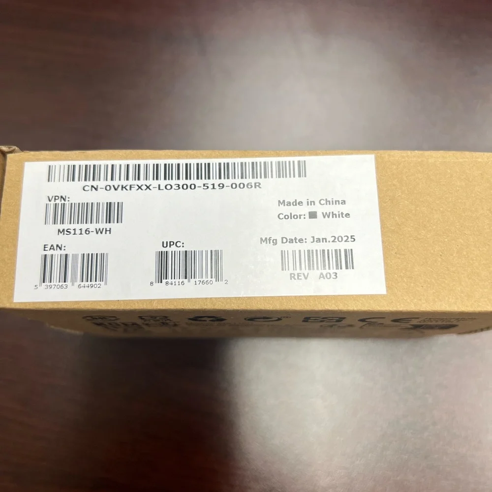 Dell wired mouse white
